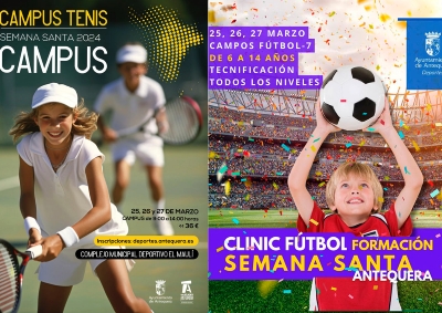 El Área de Deportes promueve el desarrollo de dos campus deportivos de fútbol y tenis a desarrollar durante la Semana Santa