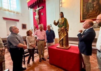 La escultura de San José de la iglesia de Santo Domingo recupera su esplendor tras ser restaurada por el Taller Municipal de Restauración